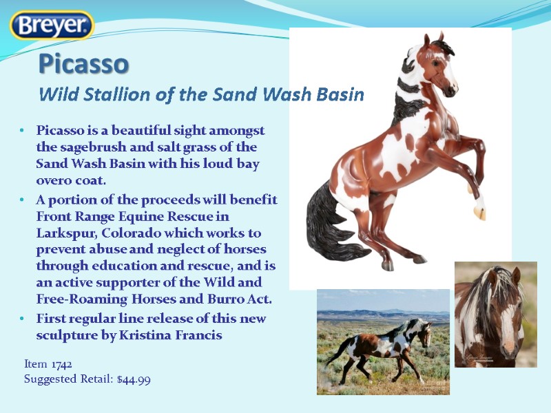 Picasso Wild Stallion of the Sand Wash Basin Item 1742 Suggested Retail: $44.99 Picasso